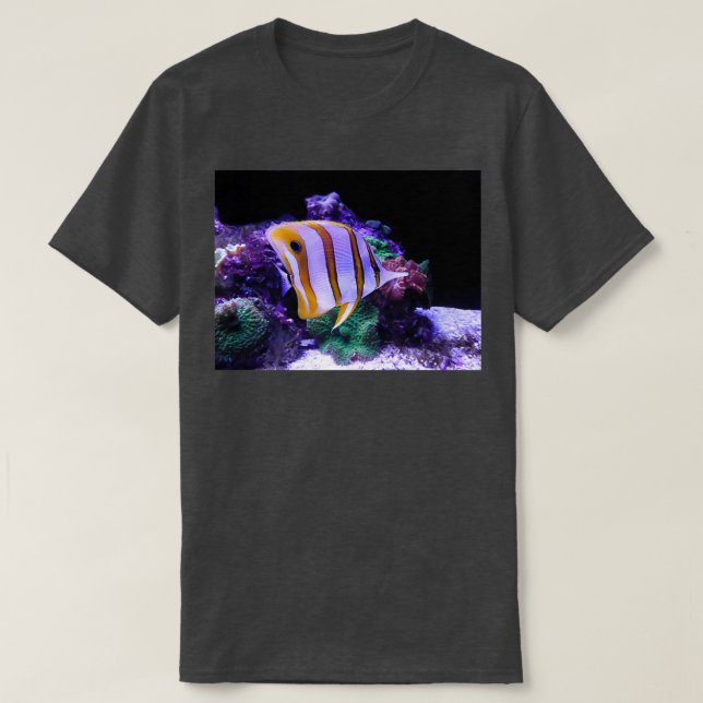 Yellow and White Butterfly Fish T-Shirt (Design Front)