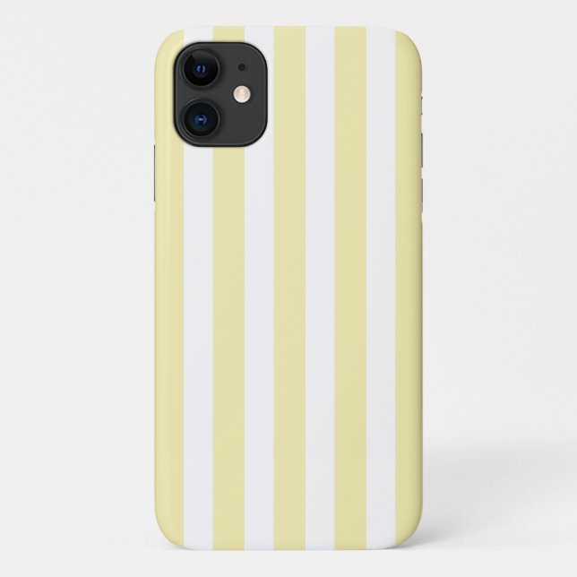 Yellow and white candy stripes Case-Mate iPhone case (Back)