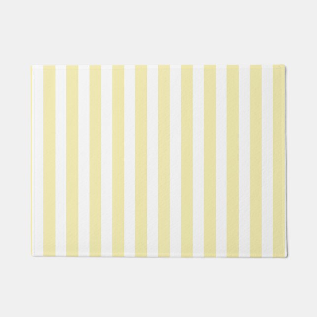 Yellow and white candy stripes doormat (Front)