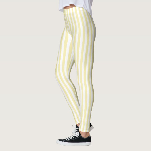 Yellow and white candy stripes leggings (Left)
