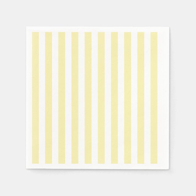 Yellow and white candy stripes napkin (Front)