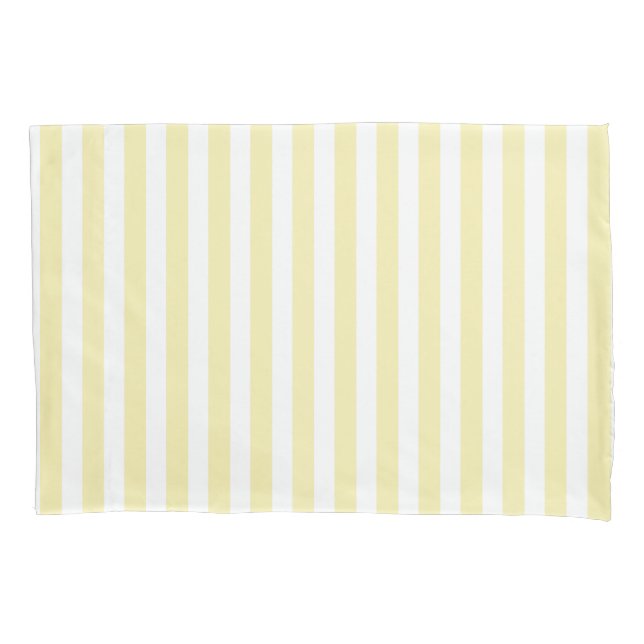 Yellow and white candy stripes pillowcase (Front)