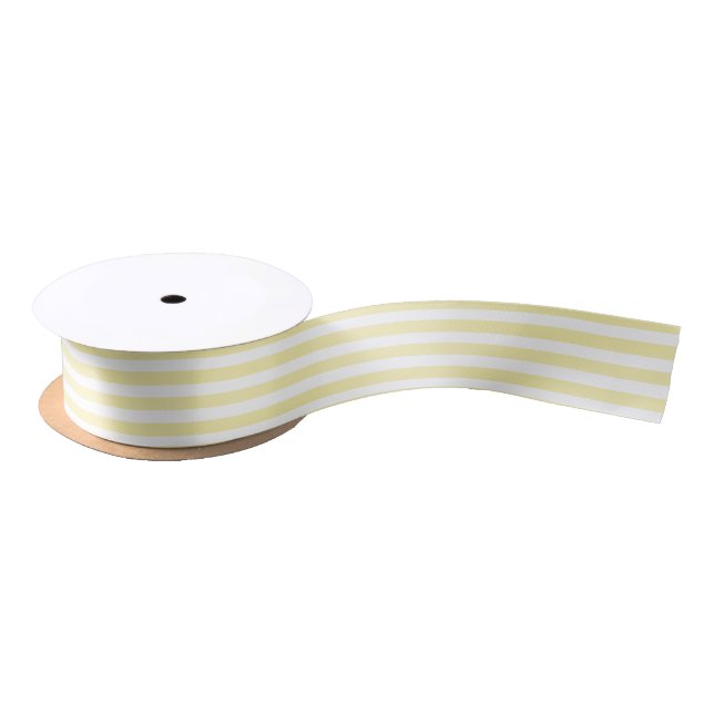 Yellow and white candy stripes satin ribbon (Spool)