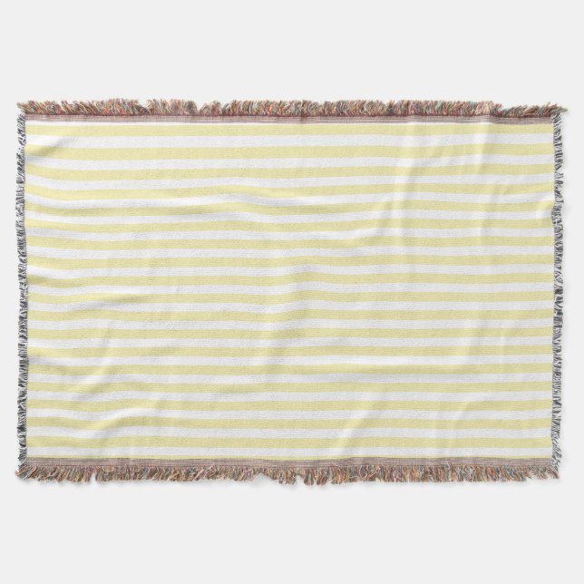 Yellow and white candy stripes throw blanket (Front)