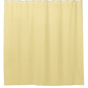Yellow and White Chevron Stripes Shower Curtain