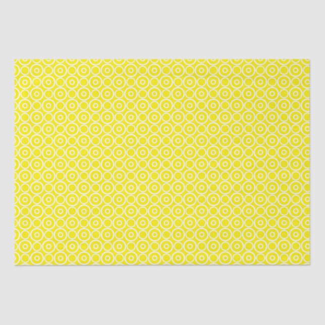 Yellow And White Circles Tissue Paper (Front)