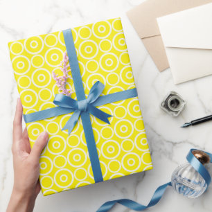 Yellow And White Circles Wrapping Paper