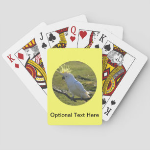 Yellow and White Cockatoo Parrot Playing Cards