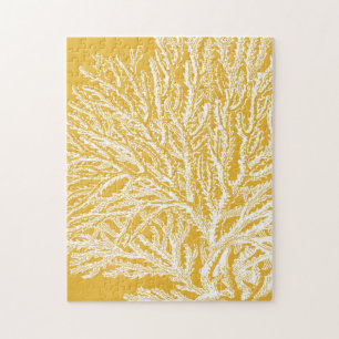 Yellow and White Coral Jigsaw Puzzle