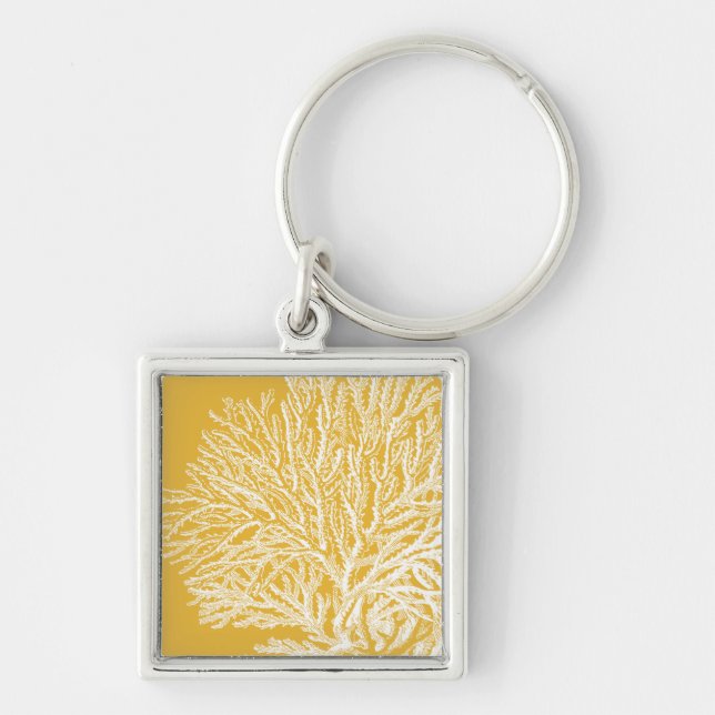 Yellow and White Coral Key Ring (Front)