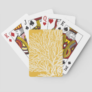 Yellow and White Coral Playing Cards