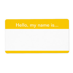 Yellow and White Corporate Event Name Tag