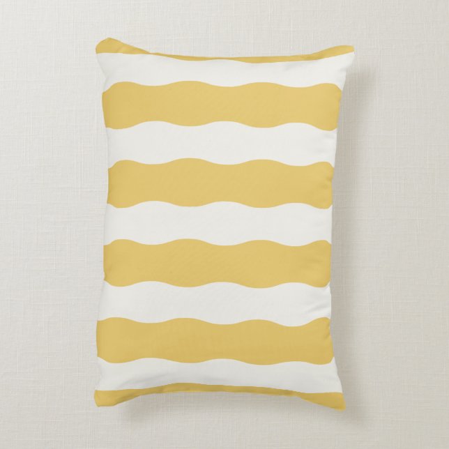 Yellow and white Cozy Decorative Cushion (Back(Vertical))