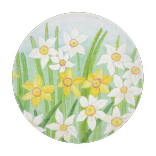Yellow and White Daffodils in Spring  Cutting Board