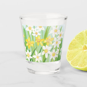 Yellow and White Daffodils in Spring   Shot Glass