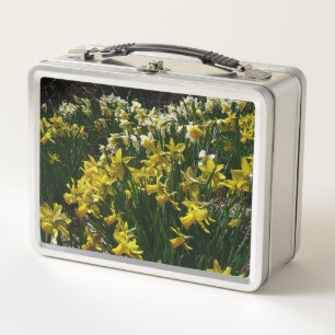 Yellow and White Daffodils Metal Lunch Box