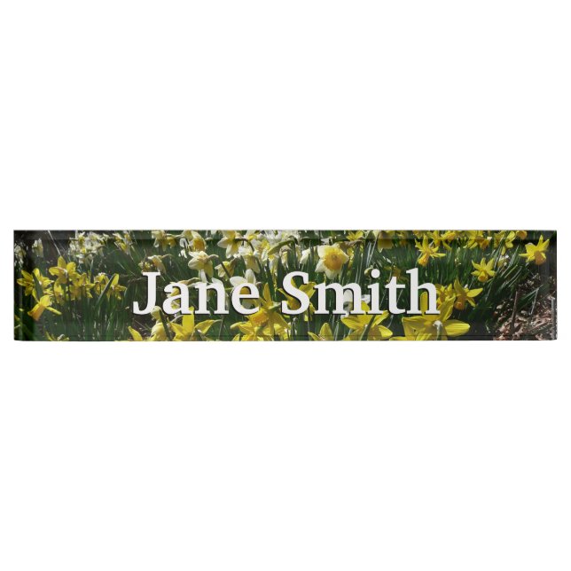 Yellow and White Daffodils Spring Flowers Nameplate (Front)