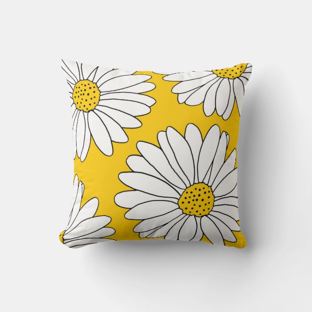 Yellow and White Daisies 2 Cushion (Front)