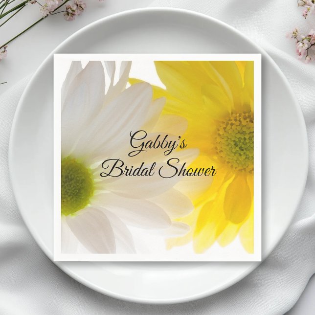 Yellow and White Daisies Bridal Shower Napkin (Creator Uploaded)