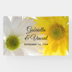 Yellow and White Daisies Wedding Banner