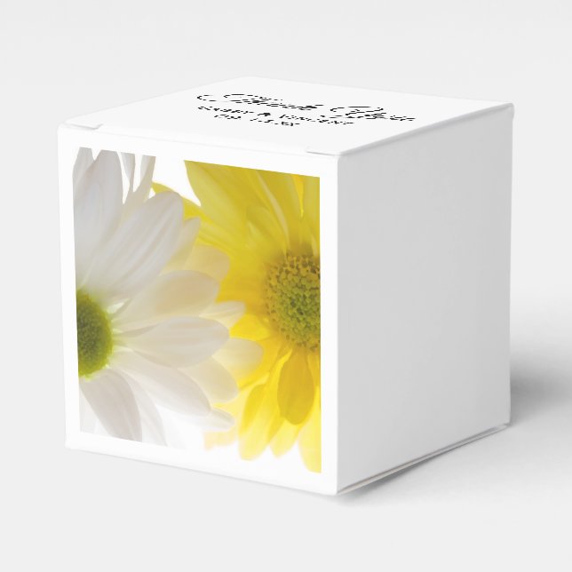 Yellow and White Daisies Wedding Favour Box (Front Side)