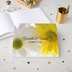 Yellow and White Daisies Wedding Guest Book