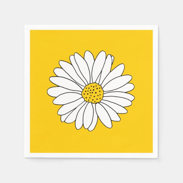 Yellow and White Daisy 2 Napkin (Front)
