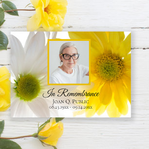 Yellow and White Daisy Flowers Death Anniversary   Invitation