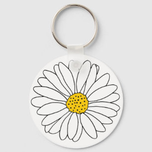 Yellow and White Daisy Key Ring