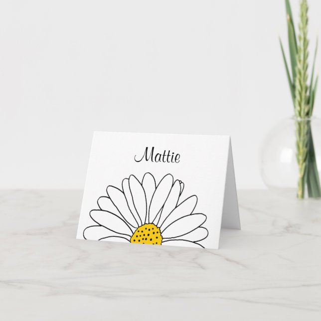 Yellow and White Daisy Note Card (Front)