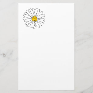 Yellow and White Daisy Stationery