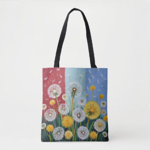 Yellow and White Dandelions Tote Bag