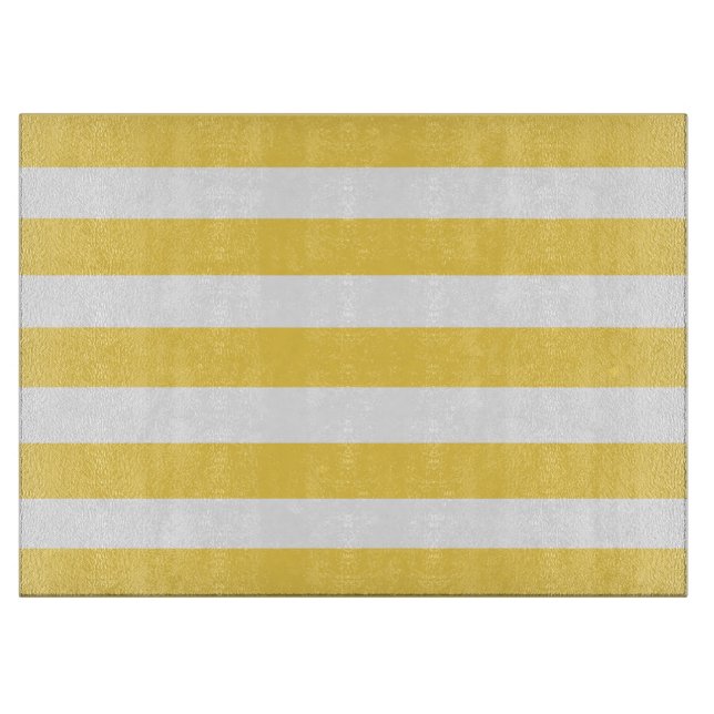 Yellow and White Deckchair Stripes Cutting Board (Front)