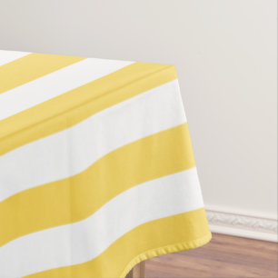 Yellow and White Deckchair Stripes Tablecloth