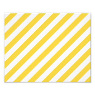 Yellow and White Diagonal Stripes Pattern Photo Print
