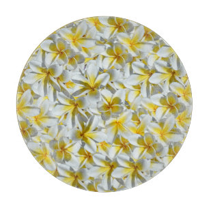 Yellow And White Frangipani Flowers, Cutting Board