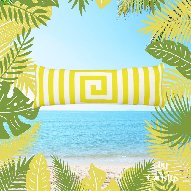 Yellow and White Geometrics Solid Reverse   Body Cushion (Creator Uploaded)