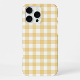 Yellow and White Gingham Check iPhone 16 Pro Max Case
