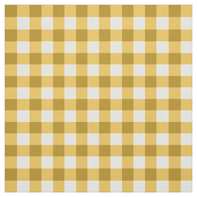 Yellow And White Gingham Check Pattern Fabric (Swatch)