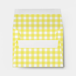 Yellow and White Gingham Design Envelopes