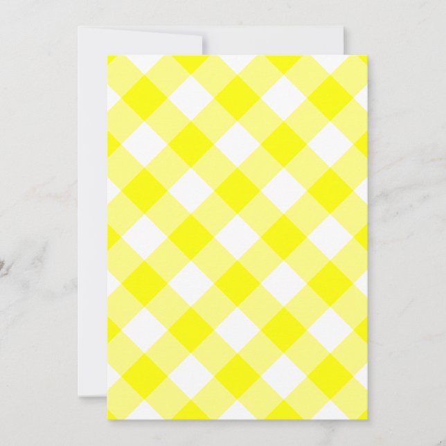 Yellow and White Gingham Invitation (Front)