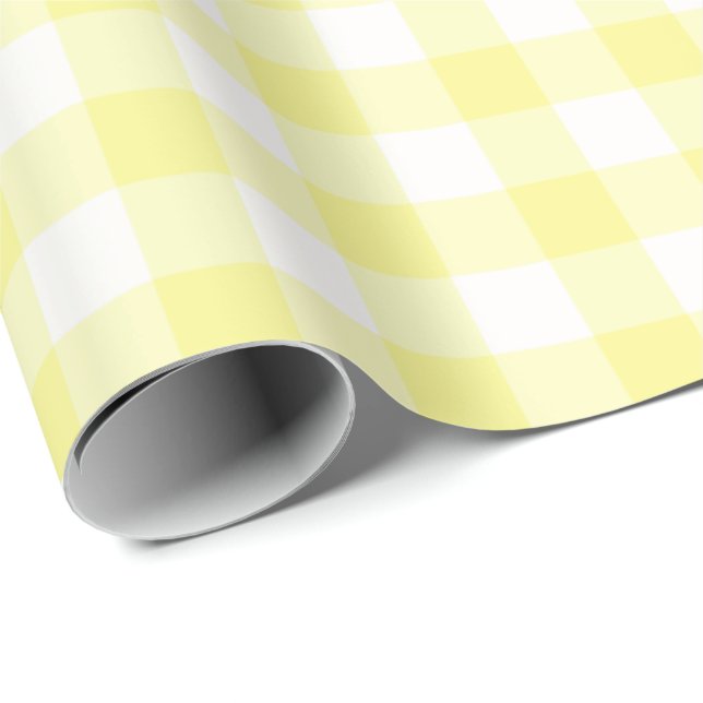 Yellow and White Gingham Wrapping Paper (Roll Corner)