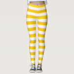 Yellow and white horizontal striped leggings<br><div class="desc">Yellow and white medium horizontal stripes Leggings.
Medium stripes : Style 1</div>