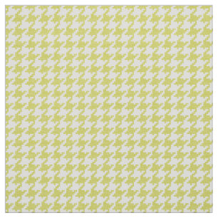 Yellow and White Houndstooth Geometric Pattern Fabric