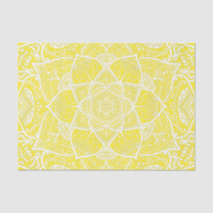 Yellow and White Mandala - Loergann in Lemon Tissue Paper