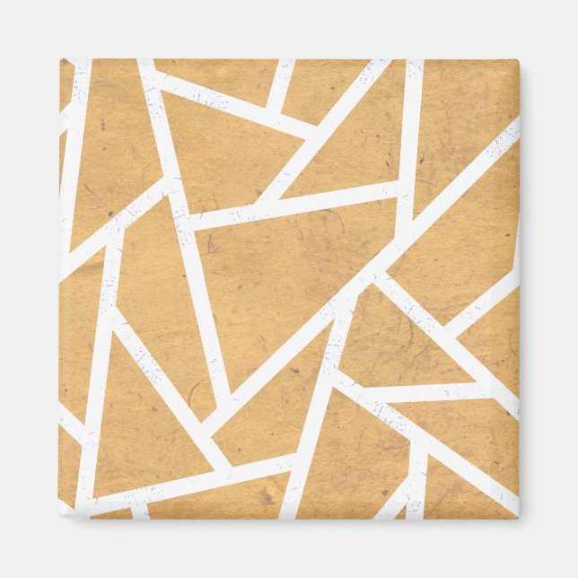 Yellow and white mosaic pattern magnet (Front)