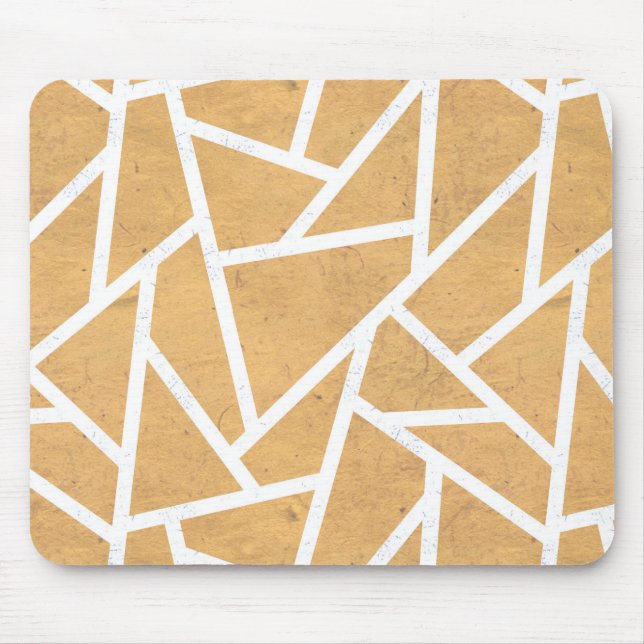 Yellow and white mosaic pattern mouse pad (Front)