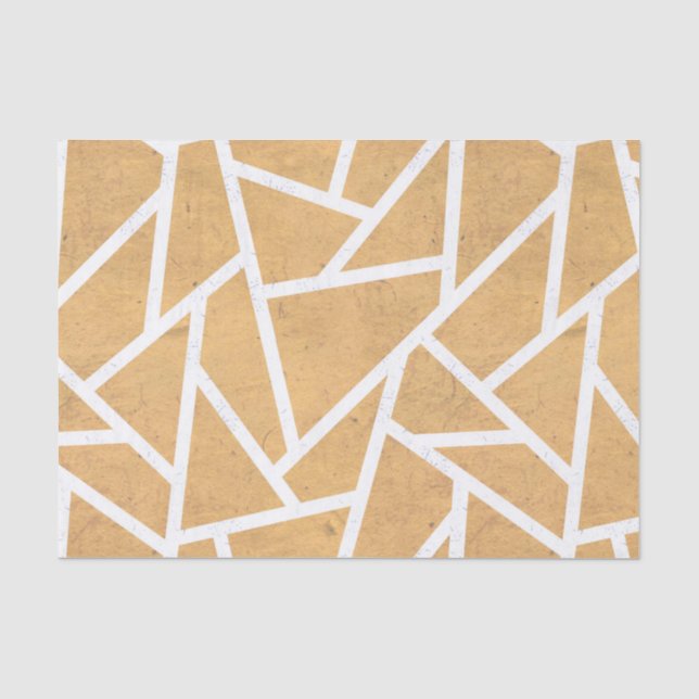 Yellow and white mosaic pattern tissue paper (Front)