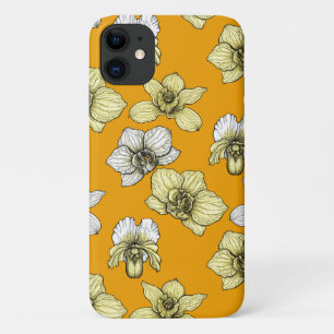 Yellow and white orchid flowers iPhone 11 case