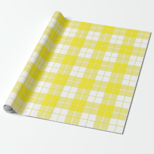 Yellow and White Plaid Pattern  Large  Wrapping Paper